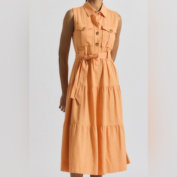 Derek Lam Peach Midi Dress - Picture 4 of 12